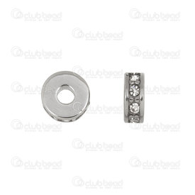 1720-2851-07 - Stainless Steel 304 Bead Spacer Washer With Rhinestones 7x3mm Natural 2mm Hole 4pcs 1720-2851-07,Beads,Metal,4pcs,Bead,Spacer,Metal,Stainless Steel 304,7X3MM,Round,Washer,With Rhinestones,Grey,Natural,2mm Hole,montreal, quebec, canada, beads, wholesale
