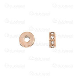 1720-2851-07RGL - Stainless Steel 304 Bead Spacer Washer With Rhinestones 6.5x3mm Rose Gold 2mm Hole 4pcs 1720-2851-07RGL,bille acier or,Yellow,Bead,Spacer,Metal,Stainless Steel 304,6.5x3mm,Round,Washer,With Rhinestones,Yellow,Rose Gold,2mm Hole,China,montreal, quebec, canada, beads, wholesale