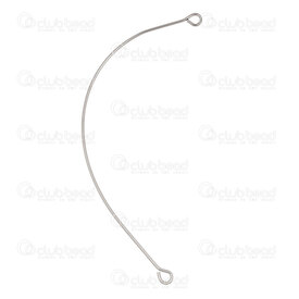 1720-2911 - Stainless steel Eyepin 62x28x0.7mm Ear Shape 1.8mm loop (2) Natural 20pcs 1720-2911,montreal, quebec, canada, beads, wholesale