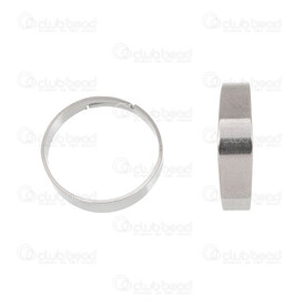 1720-2953 - Stainless Steel Adjustable Finger Ring (Size 8+) 5x0.7mm Plain Natural 10pcs 1720-2953,bague,montreal, quebec, canada, beads, wholesale