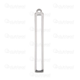 1720-4005 - Acier Inoxydable Pendentif Rectangle 32x4.5x1.5mm Creux avec Boucle 1.2mm Naturel 20pcs 1720-4005,montreal, quebec, canada, beads, wholesale