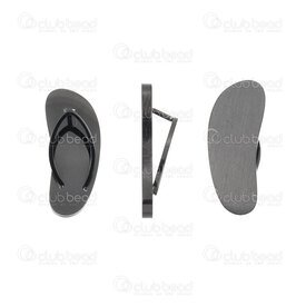 1720-4007-BK - Acier Inoxydable Pendentif Sandale 23x9.5x6.5mm Noir 1pc 1720-4007-BK,SANDALE,montreal, quebec, canada, beads, wholesale