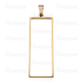 1720-4037-3GL - Acier Inoxydable 304 Pendentif Anneau forme Rectangle 47x17.5x3mm Diametre Interieur Support 41.5x15mm avec Beliere Plaque Or 10pcs 1720-4037-3GL,Pendentifs,Acier inoxydable,montreal, quebec, canada, beads, wholesale