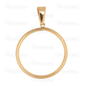 1720-4037GL - Stainless Steel 304 Pendant Circle Ring 30x2mm Inner Diameter 25mm with Bail Gold Plated 10pcs 1720-4037GL,Pendants,Stainless Steel,montreal, quebec, canada, beads, wholesale