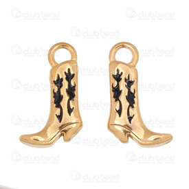 1720-4059-GL - Acier Inoxydable 304 Pendentif Botte de Cowboy 21x13x4.5mm avec Boucle Plaque Or 4pcs 1720-4059-GL,Pendentifs,Acier inoxydable,montreal, quebec, canada, beads, wholesale