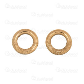 1720-4062-15GL - Stainless Steel 304 Pendant Circle 15x3mm with Fancy Design Gold Plated 5pcs 1720-4062-15GL,M,montreal, quebec, canada, beads, wholesale