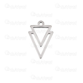 1720-4701 - Stainless Steel Charm Doule Triangle 11x17x1.5mm with 1.2mm loop Natural 20pcs 1720-4701,montreal, quebec, canada, beads, wholesale