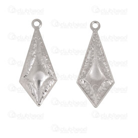 1720-4709 - Stainless Steel Charm Fancy Diamond 21.5x9x1mm with Loop Natural 20pcs 1720-4709,fan.24,montreal, quebec, canada, beads, wholesale