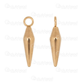 1720-4722-19GL - Acier Inoxydable 304 Breloque Bicone Long 19x4.5mm avec Boucle 2.5mm Plaque Or 20pcs 1720-4722-19GL,Bicone,montreal, quebec, canada, beads, wholesale