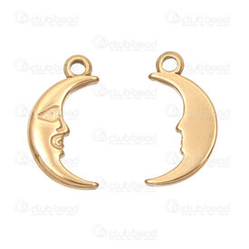1720-4749-GL - Stainless Steel 304 Charm Moon 17.5x9x2.5mm with Loop Gold Plated 10pcs 1720-4749-GL,MOS,montreal, quebec, canada, beads, wholesale
