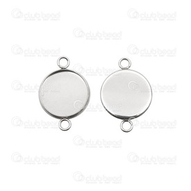 1720-9900-05 - Stainless Steel 304 Bezel Cup Link 12MM 2 Loops 10pcs 1720-9900-05,Pendants,12mm,Stainless Steel 304,Bezel Cup Link,Round,12mm,Grey,Metal,2 Loops,10pcs,China,montreal, quebec, canada, beads, wholesale