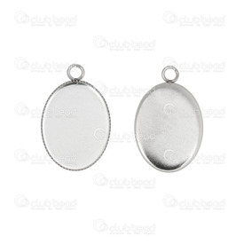 1720-9900-17 - Stainless Steel 304 Bezel Cup Pendant With Serrated Edge Oval 15x20mm Natural 10pcs 1720-9900-17,Cabochons,Settings for cabochons,Pendants,Natural,Stainless Steel 304,Bezel Cup Pendant,With Serrated Edge,Oval,15X20MM,Grey,Natural,Metal,10pcs,China,montreal, quebec, canada, beads, wholesale