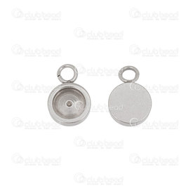 1720-9901 - Stainless Steel 304 Bezel Cup Pendant Round 6mm Natural 20pcs 1720-9901,Cabochons,6mm,Stainless Steel 304,Bezel Cup Pendant,Round,6mm,Grey,Natural,Metal,20pcs,China,montreal, quebec, canada, beads, wholesale