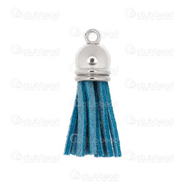 1721-0011-13 - Pampille avec Embout de Plastique Suède Bleu Paon 40mm 10pcs 1721-0011-13,Pampilles et Pompons,Suède,Tassel with Plastic Cap,Suède,Peacock Blue,40mm,10pcs,Chine,montreal, quebec, canada, beads, wholesale