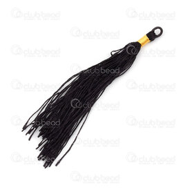 1721-0022-03 - Tassel Silk Imitaion Black with Gold Knot 9cm 20pcs 1721-0022-03,Tassels and Pom Poms,montreal, quebec, canada, beads, wholesale