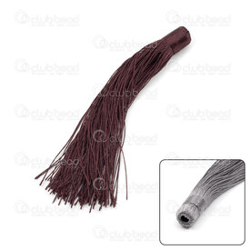 1721-0023-01 - Tassel Silk Imitaion Chocolate Brown 140x12mm 20pcs 1721-0023-01,Tassels and Pom Poms,montreal, quebec, canada, beads, wholesale