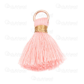 1721-0028-2001 - Cotton Tassel Pink with gold knot 20mm with gold jump ring 6mm 20pcs 1721-0028-2001,Tassel Cotton,montreal, quebec, canada, beads, wholesale