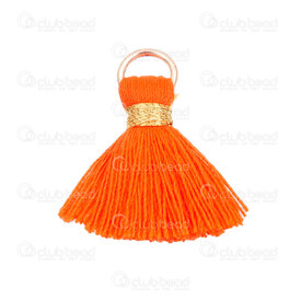 1721-0028-2003 - Cotton Tassel Orange with gold knot 20mm with gold jump ring 6mm 20pcs 1721-0028-2003,Tassel Cotton,montreal, quebec, canada, beads, wholesale