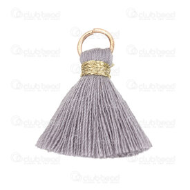 1721-0028-2005 - Cotton Tassel Warm Grey with gold knot 20mm with gold jump ring 6mm 20pcs 1721-0028-2005,Tassels and Pom Poms,Cotton,montreal, quebec, canada, beads, wholesale