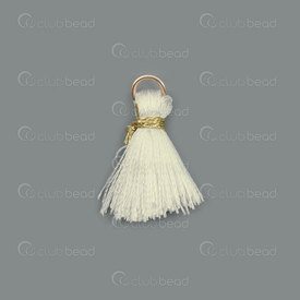 1721-0030-0201 - Ice Silk Tassel off white with gold knot and gold jump ring 2.0cm 20pcs 1721-0030-0201,Tassels and Pom Poms,Silk Threads,montreal, quebec, canada, beads, wholesale