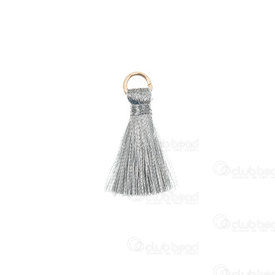 1721-0030-0207 - Ice Silk Tassel silver with silver knot and gold jump ring 2.0cm 20pcs 1721-0030-0207,Tassels and Pom Poms,Silk Threads,montreal, quebec, canada, beads, wholesale