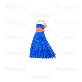 1721-0030-0213 - Pampille Soie Glace Bleu Royal 2cm avec Nœud Orange Pale Anneau Or 20pcs 1721-0030-0213,montreal, quebec, canada, beads, wholesale