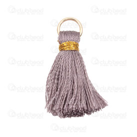 1721-0030-0221 - Ice Silk Tassel Taupe with gold knot 20mm with gold jump ring 6mm 20pcs 1721-0030-0221,Tassels and Pom Poms,montreal, quebec, canada, beads, wholesale