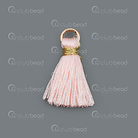1721-0030-0229 - Ice Silk Tassel Pink with Gold knot and Gold jump ring 2.0cm 20pcs 1721-0030-0229,Tassels and Pom Poms,montreal, quebec, canada, beads, wholesale