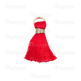 1721-0030-0233 - Ice Silk Tassel Red with Gold knot and Gold jump ring 2.0cm 20pcs 1721-0030-0233,Tassels and Pom Poms,montreal, quebec, canada, beads, wholesale