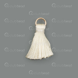 1721-0030-0235 - Ice Silk Tassel Off White with Off White knot and Gold jump ring 2.0cm 20pcs 1721-0030-0235,Tassels and Pom Poms,Silk Threads,montreal, quebec, canada, beads, wholesale