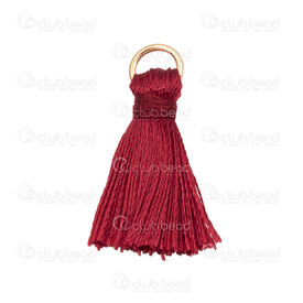 1721-0030-0239 - Ice Silk Tassel Red Wine with red wine knot 20mm with gold jump ring 6mm 20pcs 1721-0030-0239,Tassels and Pom Poms,montreal, quebec, canada, beads, wholesale