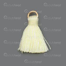 1721-0030-0243 - Ice Silk Tassel Buttercream with Buttercream 2cm with gold jump ring 6mm 20pcs 1721-0030-0243,Pampille,montreal, quebec, canada, beads, wholesale