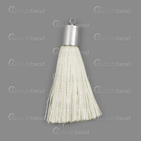 1721-0031-0301 - Ice Silk Tassel off white with Brass bail 3.0cm 10pcs 1721-0031-0301,montreal, quebec, canada, beads, wholesale