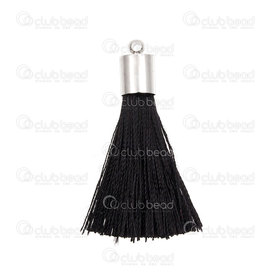 1721-0031-0305 - Ice Silk Tassel black with Brass bail 3.0cm 10pcs 1721-0031-0305,montreal, quebec, canada, beads, wholesale