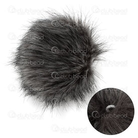 1721-1015-171 - Fur Immitation Pom Pom 15cm, dark grey 1pc 1721-1015-171,Tassels and Pom Poms,montreal, quebec, canada, beads, wholesale