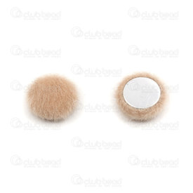 1721-1214-19 - Fur Imitation Pom Pom Cabochon 14mm Tan Round 20pcs 1721-1214-19,Clearance by Category,Pom Poms and tassels,montreal, quebec, canada, beads, wholesale
