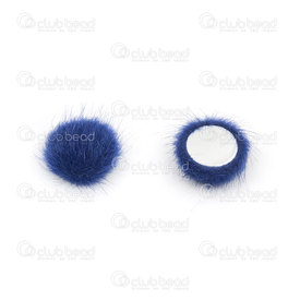 1721-1214-21 - Fur Imitation Pom Pom Cabochon 14mm navy Round 20pcs 1721-1214-21,Clearance by Category,Pom Poms and tassels,montreal, quebec, canada, beads, wholesale