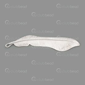 1724-0201-SL - Metal Bookmark Feather Silver 11cm 5pcs 1724-0201-SL,plumes,montreal, quebec, canada, beads, wholesale