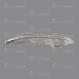 1724-0201 - Metal Bookmark Feather Nickel 11cm 5pcs Nickel Free 1724-0201,Findings,Silver,5pcs,Metal,Bookmark,Feather,11CM,Grey,Silver,Metal,5pcs,China,montreal, quebec, canada, beads, wholesale