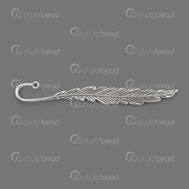 1724-0205-3 - Métal Signet Motif Plume Argent Antique 12x1.5cm 5pcs 1724-0205-3,Feather,montreal, quebec, canada, beads, wholesale