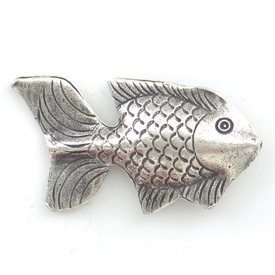 *1753-1645 - Thai Silver Bead Fish 40X23MM 1pc India *1753-1645,Beads,Silver,Bead,Metal,Thai Silver,40X23MM,Fish,India,1pc,montreal, quebec, canada, beads, wholesale
