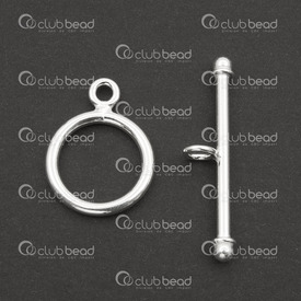 1754-0021 - Sterling Silver Toggle Clasp 2X16MM 2X25MM 1pc India 1754-0021,Sterling silver,Clasps,Sterling Silver,Toggle Clasp,2X12MM,Grey,Metal,4pcs,India,montreal, quebec, canada, beads, wholesale