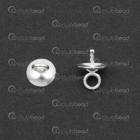 1754-0277 - Argent Sterling Beliere Coupole 5mm avec Tige 3.5x0.7mm et Boucle 5pcs 1754-0277,Argent sterling,montreal, quebec, canada, beads, wholesale
