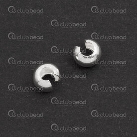 1754-0293 - Sterling Silver Crimp Cover 4MM 10pcs USA 1754-0293,argent sterling,montreal, quebec, canada, beads, wholesale