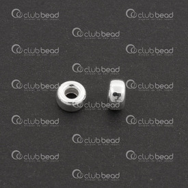 1754-0325 - Sterling Silver Bead Rondelle 4.2x2.3mm 1.2mm Hole 8pcs USA 1754-0325,billes de metal rond 3mm,Bead,Metal,Sterling Silver,4.2x2.3mm,Round,Rondelle,Grey,1.2mm Hole,USA,8pcs,montreal, quebec, canada, beads, wholesale