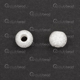 1754-0339-S - Sterling Silver Bead Round Hollow 6mm Stardust 2.1mm Hole 4pcs USA 1754-0339-S,175,6mm,Bead,Metal,Sterling Silver,6mm,Round,Round,Hollow,Grey,Stardust,2.1mm Hole,USA,4pcs,montreal, quebec, canada, beads, wholesale
