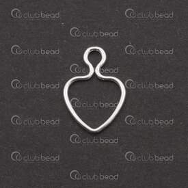 1754-0503 - Sterling Silver 925 Charm Heart With 1 loop 10x10x0.9mm 5pcs USA 1754-0503,5pcs,Charm,Metal,Sterling Silver 925,10x10x0.9mm,Heart,Heart,With 1 loop,Grey,USA,5pcs,montreal, quebec, canada, beads, wholesale