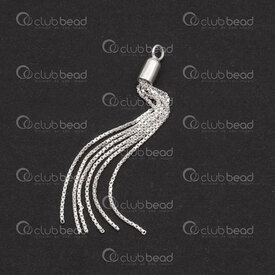 1754-1020-07 - Sterling Silver Pedant Chain Tassel 43x3mm with 2mm ring 1pc 1754-1020-07,Sterling silver,Other findings,montreal, quebec, canada, beads, wholesale