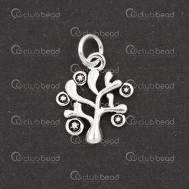 1754-1021-27OX - Sterling Silver Charm Money Tree 13.5x11x1.5mm with 3mm soldered ring Oxidised 2pcs 1754-1021-27OX,Sterling silver,Charms and Pendants,montreal, quebec, canada, beads, wholesale