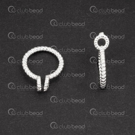 1754-1021-57 - Sterling Silver Charm Ring 10.5x8x1.2mm Round Twisted with 2 loop 3mm 6pcs 1754-1021-57,Sterling silver,Charms and Pendants,montreal, quebec, canada, beads, wholesale